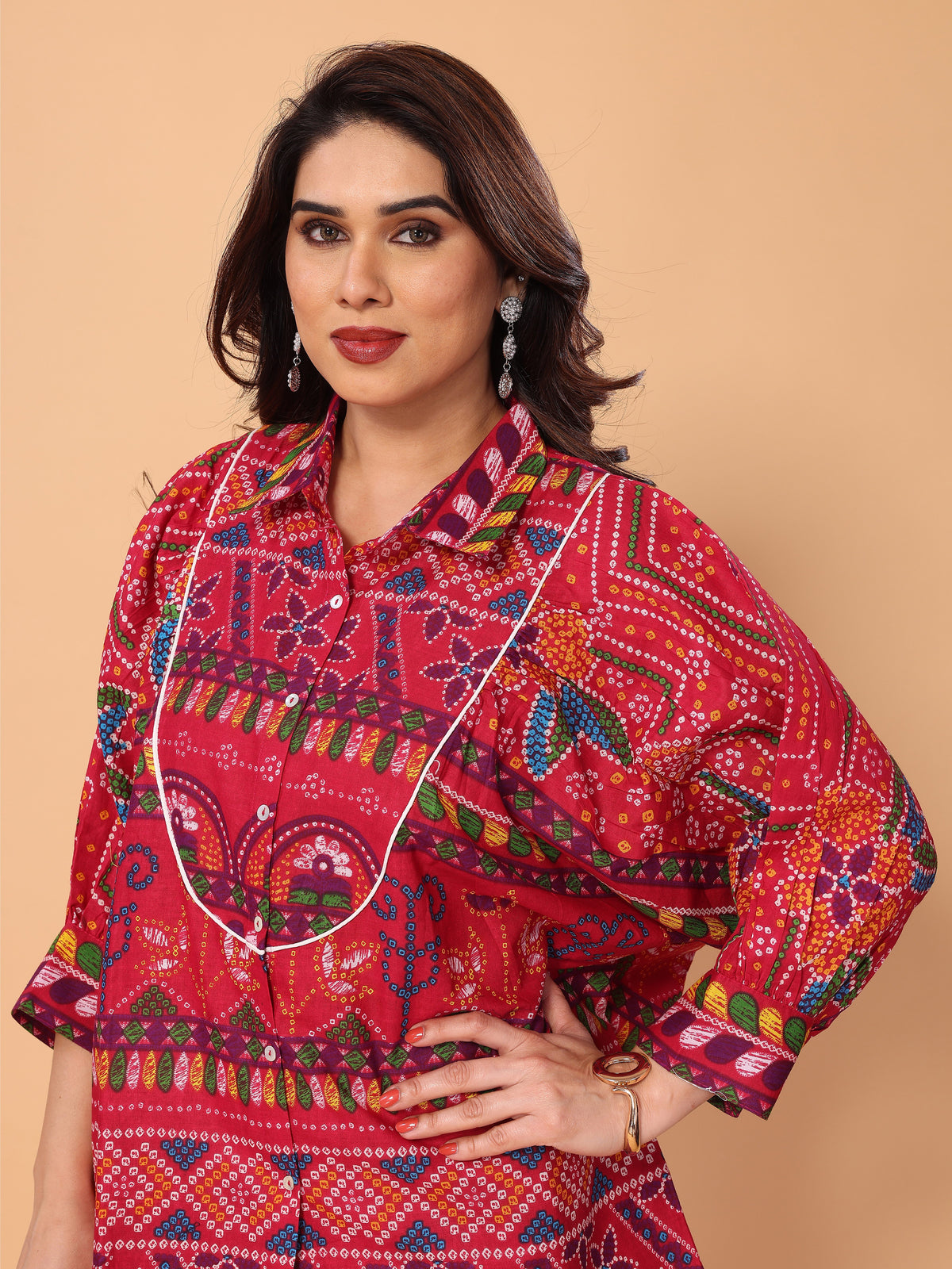 Elegant Bandhani Print Cotton Co-ord Set