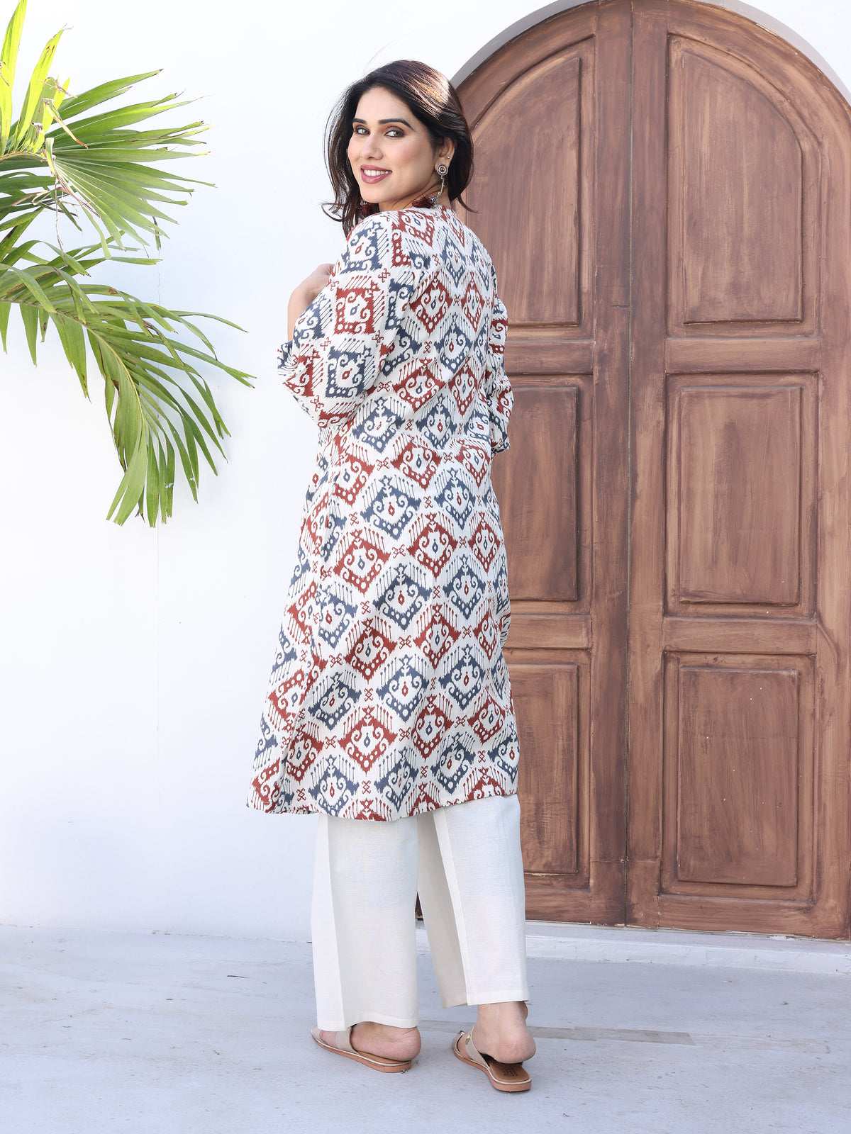 Multicolor Ethnic Motifs Printed Kurta Palazzo Set