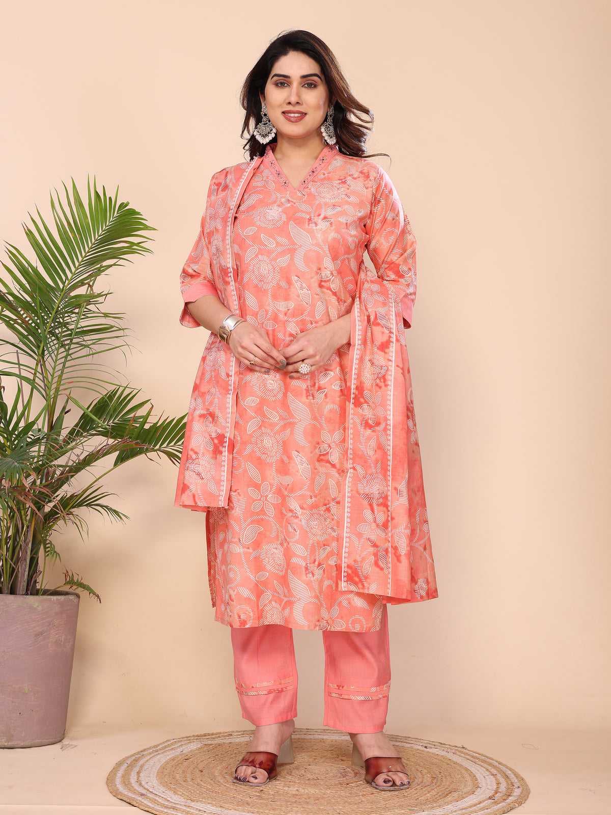 MUL CHANDERI SUIT SET