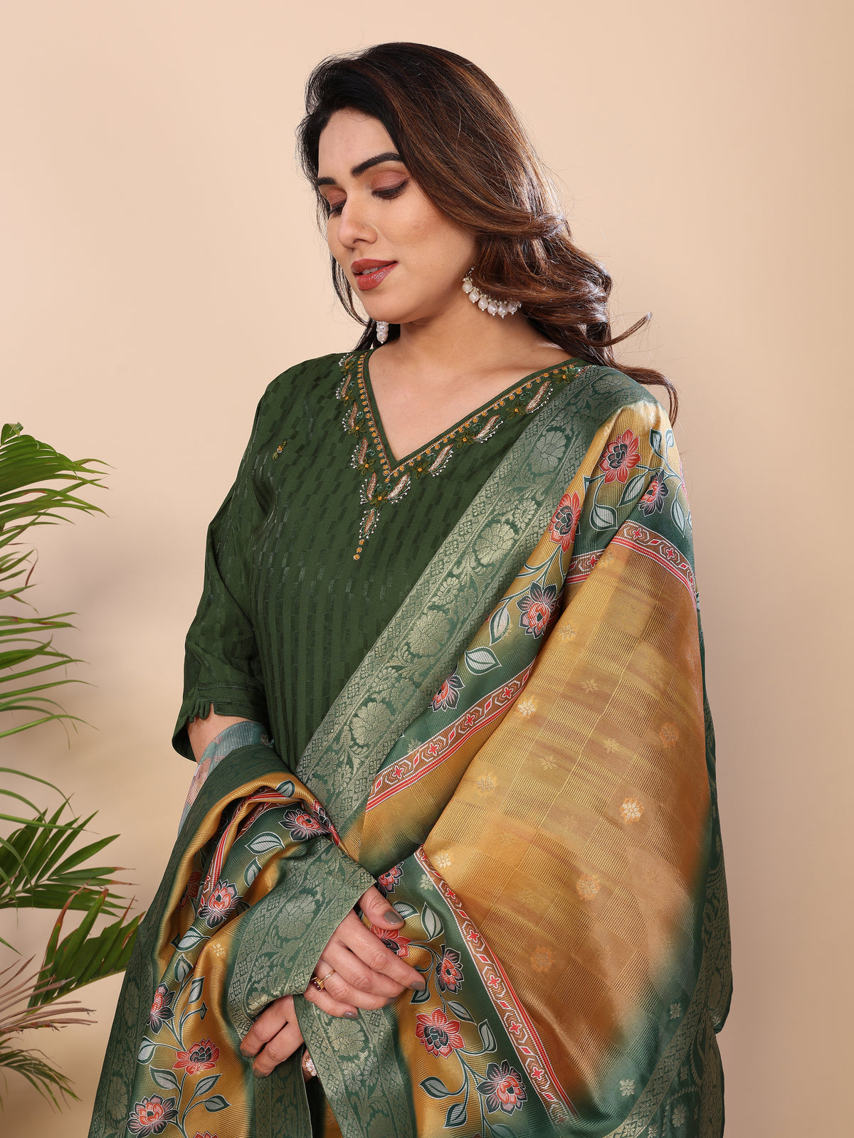 CHANDERI SUIT SET WITH DUPATTA