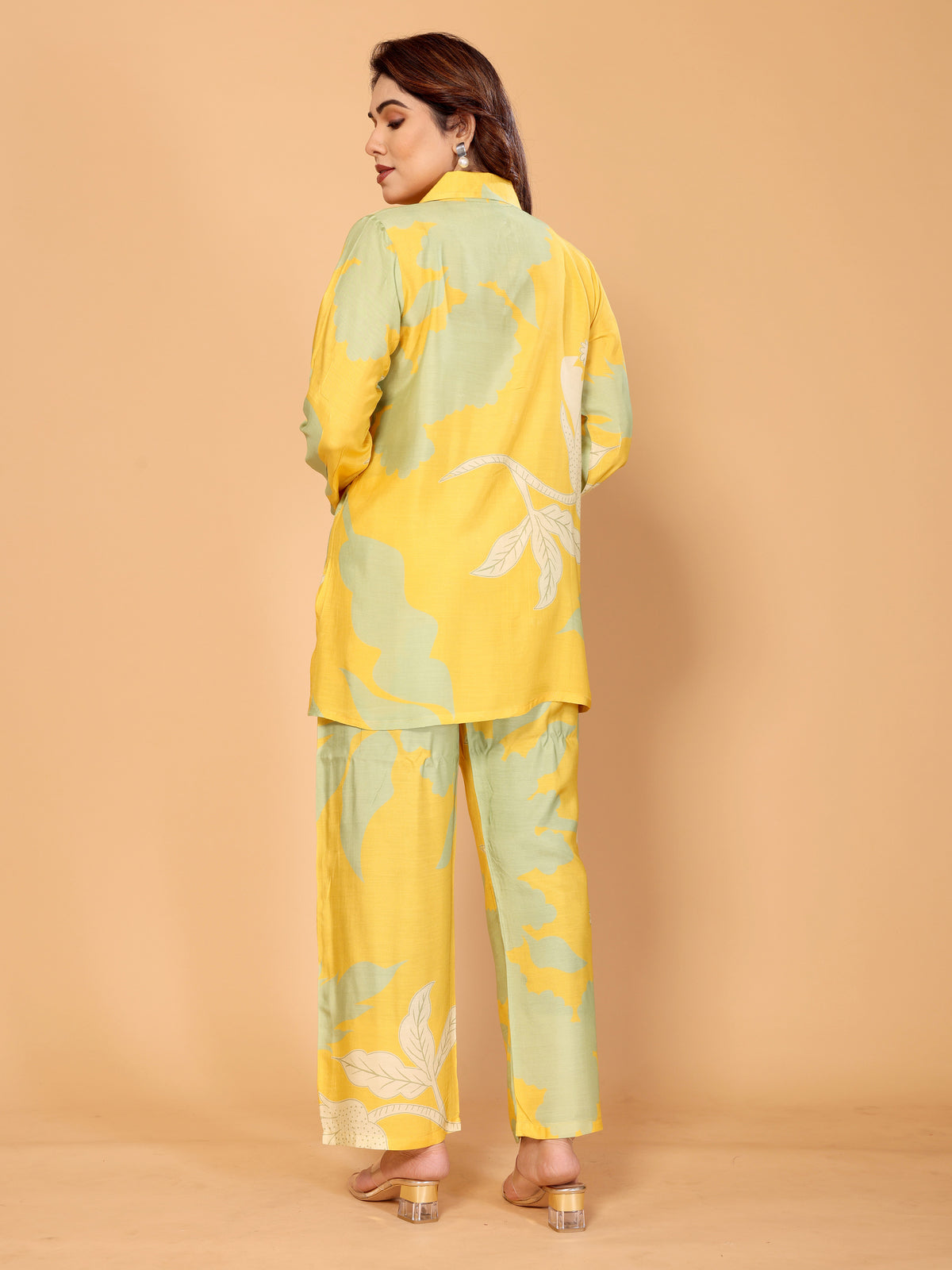 Sunshine Yellow & Mint Floral Printed Co-Ord Set